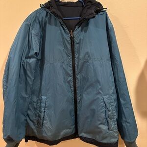 Uniqlo Men's reversible black and Teal Puffer Jacket/XL